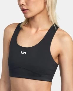 RVCA VA ESSENTIAL MID SUPPORT SPORTS BRA -Rvca avjkt00206 rvcaw blk dtl1