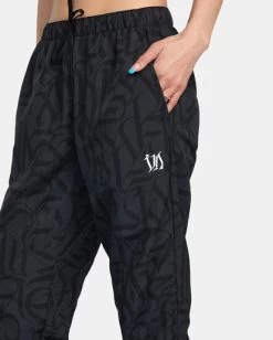 RVCA THUG ROSE TRACK TECHNICAL JOGGERS -Rvca avjnp00240 rvcaw blk dtl1