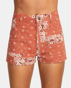 RVCA BELLE HIGH-RISE SHORTS -Rvca avjns00167 rvcaw cin dtl1