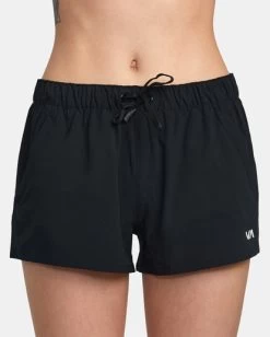 RVCA VA ESSENTIAL LOW-RISE YOGGER SPORT SHORTS -Rvca avjns00179 rvcaw blk dtl1
