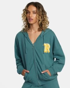 RVCA ROSE MACHADO THRIFT ZIP-UP HOODIE 8 RVCA ROSE MACHADO THRIFT ZIP-UP HOODIE -Rvca avjsf00253 rvcaw tea frt1