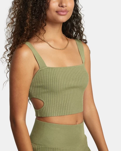 RVCA ROSE NAMAJUNAS FEVER RIB KNIT CROPPED TANK TOP 4 RVCA ROSE NAMAJUNAS FEVER RIB KNIT CROPPED TANK TOP - Image 4
