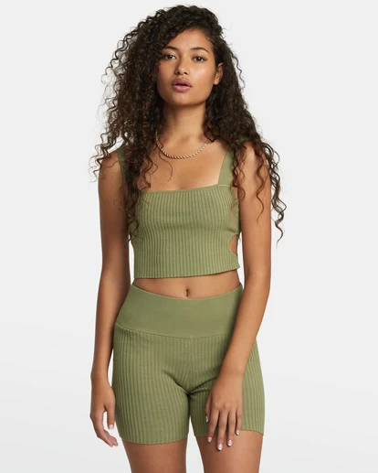 RVCA ROSE NAMAJUNAS FEVER RIB KNIT CROPPED TANK TOP 1 RVCA ROSE NAMAJUNAS FEVER RIB KNIT CROPPED TANK TOP