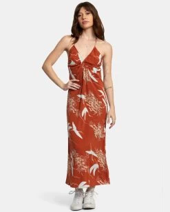 RVCA BILLY MIDI DRESS -Rvca avjwd00259 rvcaw cns0 sd1