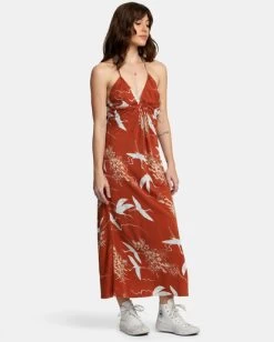 RVCA BILLY MIDI DRESS -Rvca avjwd00259 rvcaw cns0 sd3