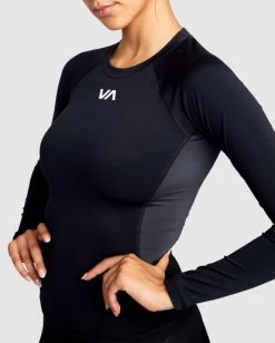 RVCA COMPRESSION SPORT TOP -Rvca avjwr00100 rvcaw blk dtl1