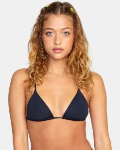 RVCA SOLID SLIDE TRIANGLE BIKINI TOP -Rvca avjx300240 rvcaw blk dtl1