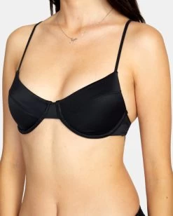 RVCA SOLID UNDERWIRE BIKINI TOP -Rvca avjx300274 rvcaw blk dtl1