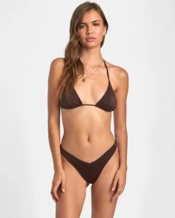 RVCA SOLID SHIMMER TRIANGLE BIKINI TOP