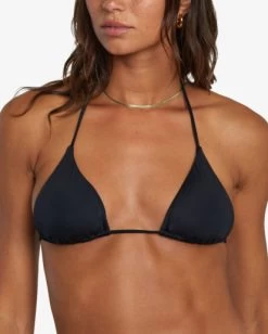 RVCA SOLID HALTER TRIANGLE BIKINI TOP 7 RVCA SOLID HALTER TRIANGLE BIKINI TOP -Rvca avjx300397 rvcaw blk dtl1