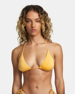 RVCA ROSE MACHADO NARROW HALTER TRIANGLE BIKINI TOP -Rvca avjx300437 rvcaw mgd dtl1
