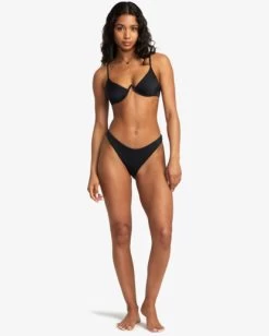 RVCA SOLID FRENCH BIKINI BOTTOMS -Rvca avjx400247 rvcaw blk frt2