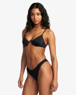 RVCA SOLID FRENCH BIKINI BOTTOMS -Rvca avjx400247 rvcaw blk sd1