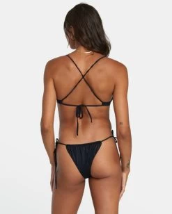 RVCA SOLID TIE SKIMPY BIKINI BOTTOMS
