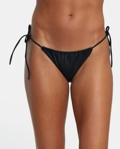RVCA SOLID TIE SKIMPY BIKINI BOTTOMS 9 RVCA SOLID TIE SKIMPY BIKINI BOTTOMS -Rvca avjx400345 rvcaw blk dtl1