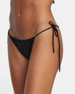 RVCA SOLID TIE SKIMPY BIKINI BOTTOMS 10 RVCA SOLID TIE SKIMPY BIKINI BOTTOMS -Rvca avjx400345 rvcaw blk dtl2