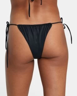 RVCA SOLID TIE SKIMPY BIKINI BOTTOMS 11 RVCA SOLID TIE SKIMPY BIKINI BOTTOMS -Rvca avjx400345 rvcaw blk dtl3