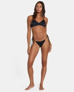 RVCA SOLID TIE SKIMPY BIKINI BOTTOMS 8 RVCA SOLID TIE SKIMPY BIKINI BOTTOMS -Rvca avjx400345 rvcaw blk sd1