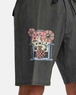 RVCA MARTIN ANDER ELASTIC BOARDSHORTS 18" -Rvca avybs00306 rvcaw blk dtl3