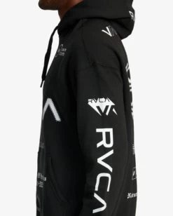 RVCA ALL BRAND SPORT WORKOUT HOODIE -Rvca avyft00251 rvcaw blk dtl2