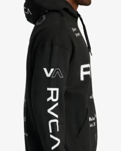 RVCA ALL BRAND SPORT WORKOUT HOODIE -Rvca avyft00251 rvcaw blk dtl3