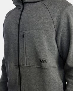 RVCA TECH ZIP-UP FLEECE HOODIE II -Rvca avyft00303 rvcaw ahr dtl1