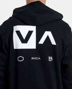 RVCA BARRON MAMIYA HOODIE -Rvca avyft00327 rvcaw blk dtl3