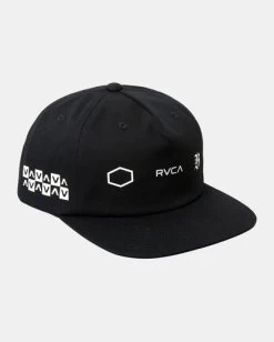 RVCA BARRON MAMIYA SNAPBACK HAT -Rvca avyha00568 rvcaf blk frt3