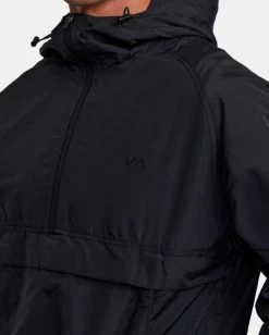 RVCA VA SPORT OUTSIDER PACKABLE ANORAK JACKET -Rvca avyjk00200 rvcaw blk dtl1