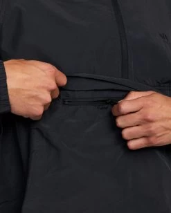 RVCA VA SPORT OUTSIDER PACKABLE ANORAK JACKET -Rvca avyjk00200 rvcaw blk dtl2
