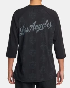 RVCA MISTER CARTOON SMILE NOW BASEBALL T-SHIRT -Rvca avykt00251 rvcaw bky bck3