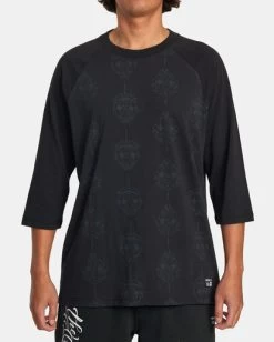 RVCA MISTER CARTOON SMILE NOW BASEBALL T-SHIRT