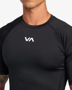 RVCA COMPRESSION TECHNICAL SHORT SLEEVE TOP -Rvca avykt00265 rvcaw blk dtl3