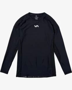 RVCA VA SPORT LONG SLEEVE COMPRESSION TOP -Rvca avykt00266 rvcaf blk frt1