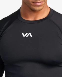 RVCA VA SPORT LONG SLEEVE COMPRESSION TOP -Rvca avykt00266 rvcaw blk dtl1