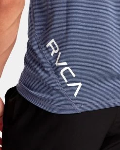 RVCA SPORT VENT STRIPE TECHNICAL SHORT SLEEVE TOP -Rvca avykt00268 rvcaw bsn0 dtl2