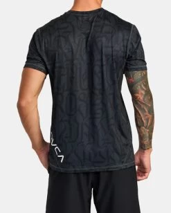 RVCA THUG ROSE SPORT VENT PERFORMANCE SHORT SLEEVE TOP -Rvca avykt00284 rvcaw blk bck3
