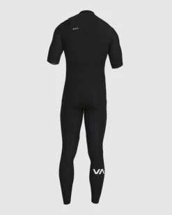 RVCA 2/2 BALANCE CHEST ZIP SHORT SLEEVE FULLSUIT 9 RVCA 2/2 BALANCE CHEST ZIP SHORT SLEEVE FULLSUIT -Rvca avyw800108 rvcaw blk bck1