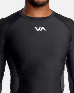 RVCA COMPRESSION SPORT LONG SLEEVE T-SHIRT -Rvca avywr00102 rvcaw blk dtl1