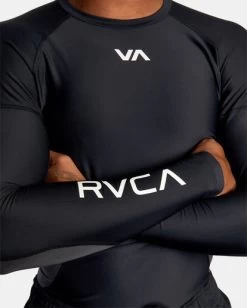 RVCA COMPRESSION SPORT LONG SLEEVE T-SHIRT -Rvca avywr00102 rvcaw blk dtl2