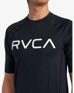 RVCA SHORT SLEEVE RASHGUARD -Rvca avywr00120 rvcaw blk dtl1
