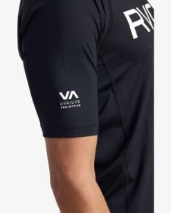 RVCA SHORT SLEEVE RASHGUARD -Rvca avywr00120 rvcaw blk dtl2