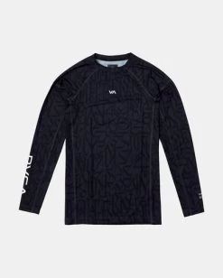 RVCA THUG ROSE VA SPORT LONG SLEEVE RASHGUARD -Rvca avywr00139 rvcaf blk frt1
