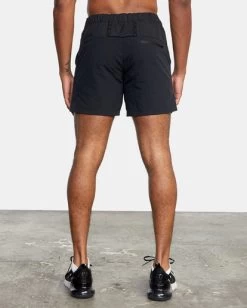 RVCA OUTSIDER PACKABLE ELASTIC WALKSHORTS 17" -Rvca avyws00147 rvcaw blk bck1