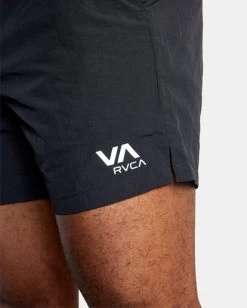 RVCA OUTSIDER PACKABLE ELASTIC WALKSHORTS 17" -Rvca avyws00147 rvcaw blk dtl1