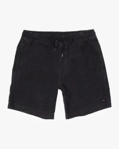 RVCA ESCAPE ELASTIC CORDUROY SHORTS 17” 11 RVCA ESCAPE ELASTIC CORDUROY SHORTS 17” -Rvca avyws00160 rvcaf blk frt1