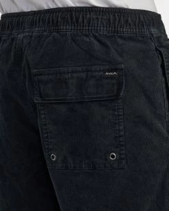 RVCA ESCAPE ELASTIC CORDUROY SHORTS 17” 10 RVCA ESCAPE ELASTIC CORDUROY SHORTS 17” -Rvca avyws00160 rvcaw blk dtl3