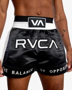 RVCA MUAY THAI BOXING SHORTS 15" -Rvca avyws00172 rvcaw blk dtl1
