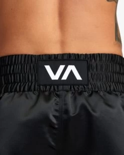 RVCA MUAY THAI MOD ELASTIC BOXING SHORTS 15" -Rvca avyws00211 rvcaw blk dtl3