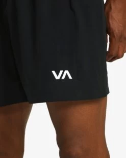RVCA YOGGER ELASTIC BOXING SHORTS 17" -Rvca avyws00212 rvcaw blk dtl1